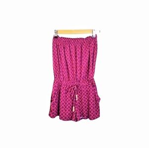 Xhilaration Purple & Orange Geometric Print Short Strapless Romper Size XS